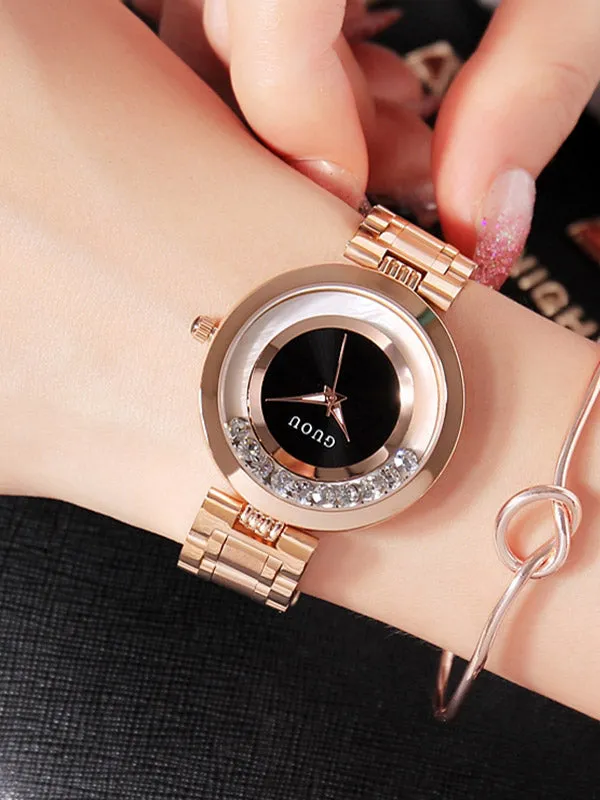Women's Watch pink ultra-thin dial stainless steel strap simple watch