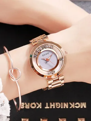Women's Watch pink ultra-thin dial stainless steel strap simple watch