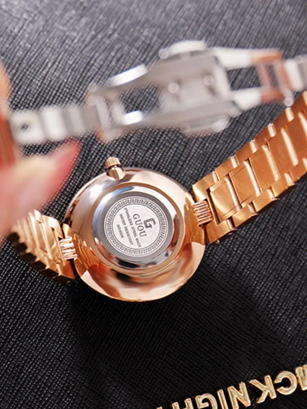 Women's Watch pink ultra-thin dial stainless steel strap simple watch