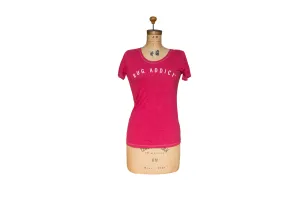 Women's Watermelon Block Letter Fine Scoop Neck T-Shirt (Contrast Stitch)