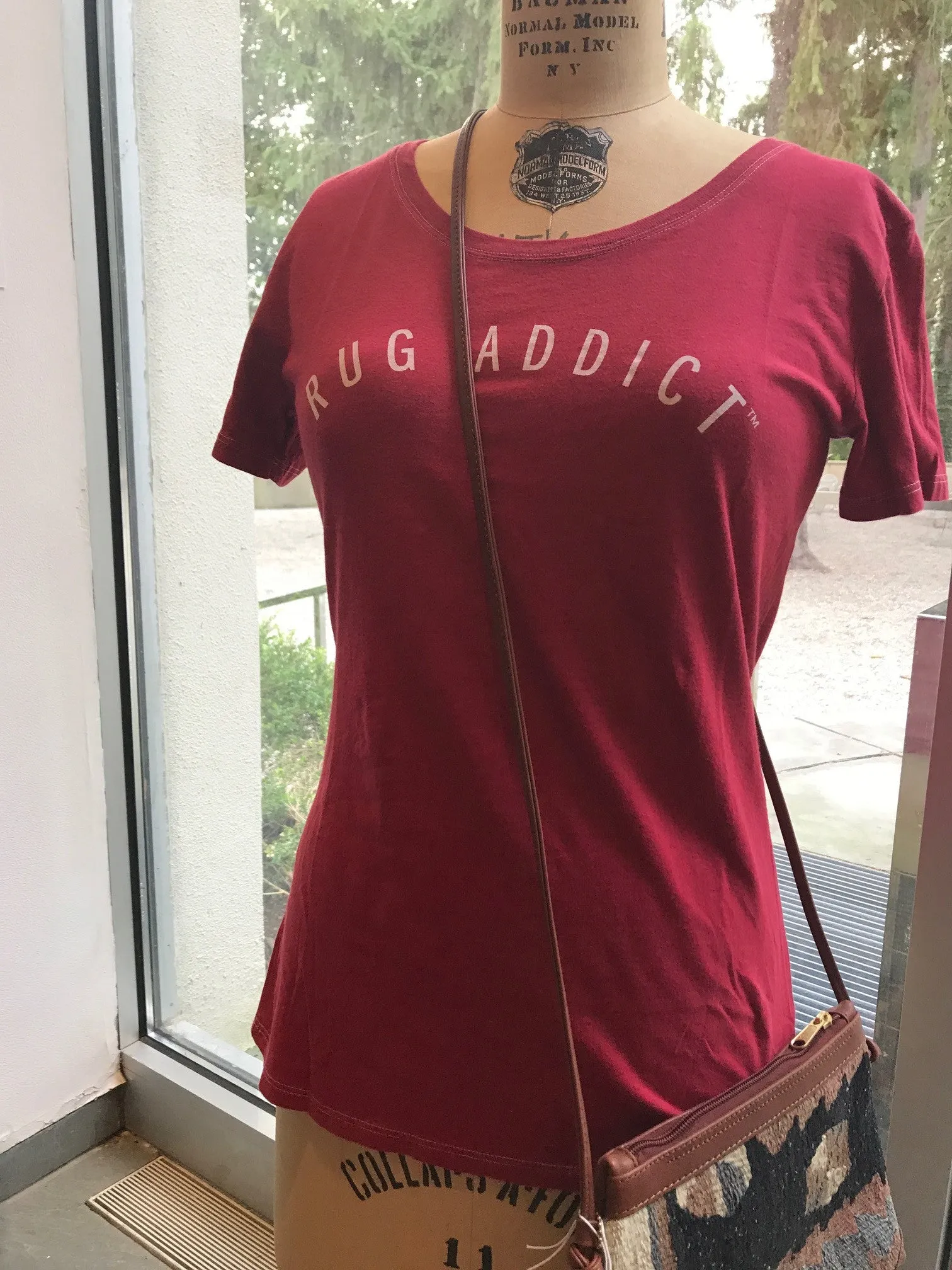 Women's Watermelon Block Letter Fine Scoop Neck T-Shirt (Contrast Stitch)
