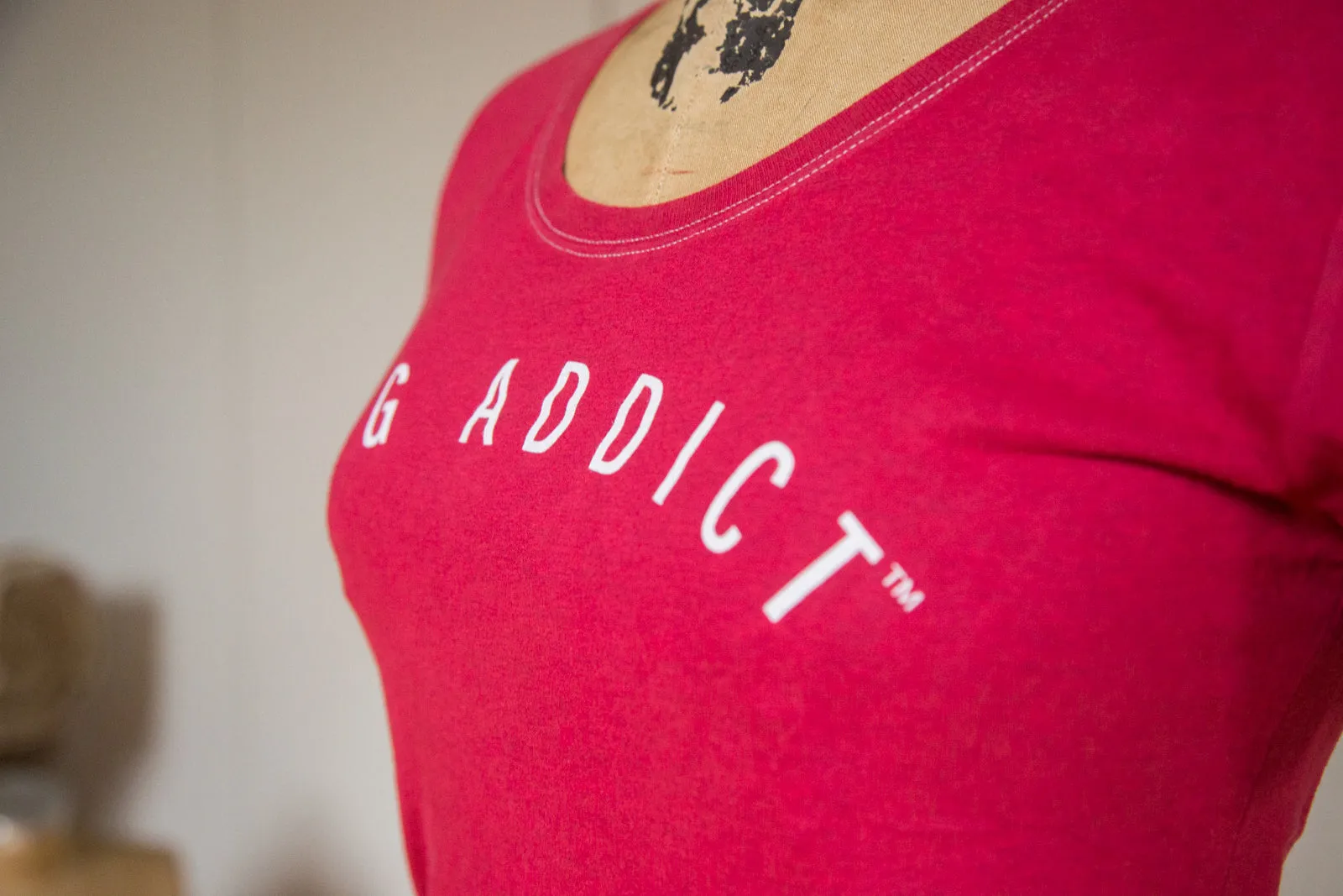 Women's Watermelon Block Letter Fine Scoop Neck T-Shirt (Contrast Stitch)