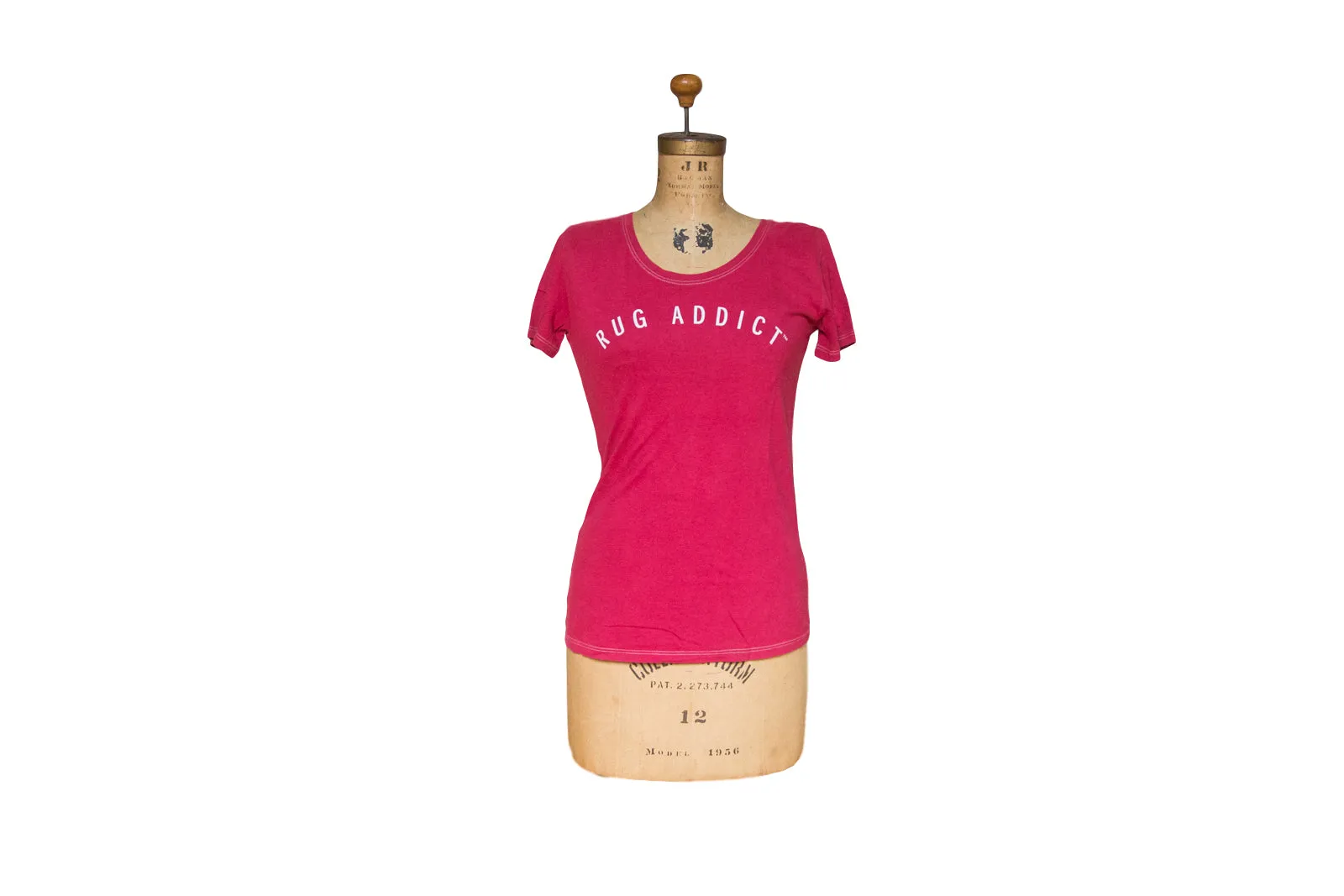 Women's Watermelon Block Letter Fine Scoop Neck T-Shirt (Contrast Stitch)