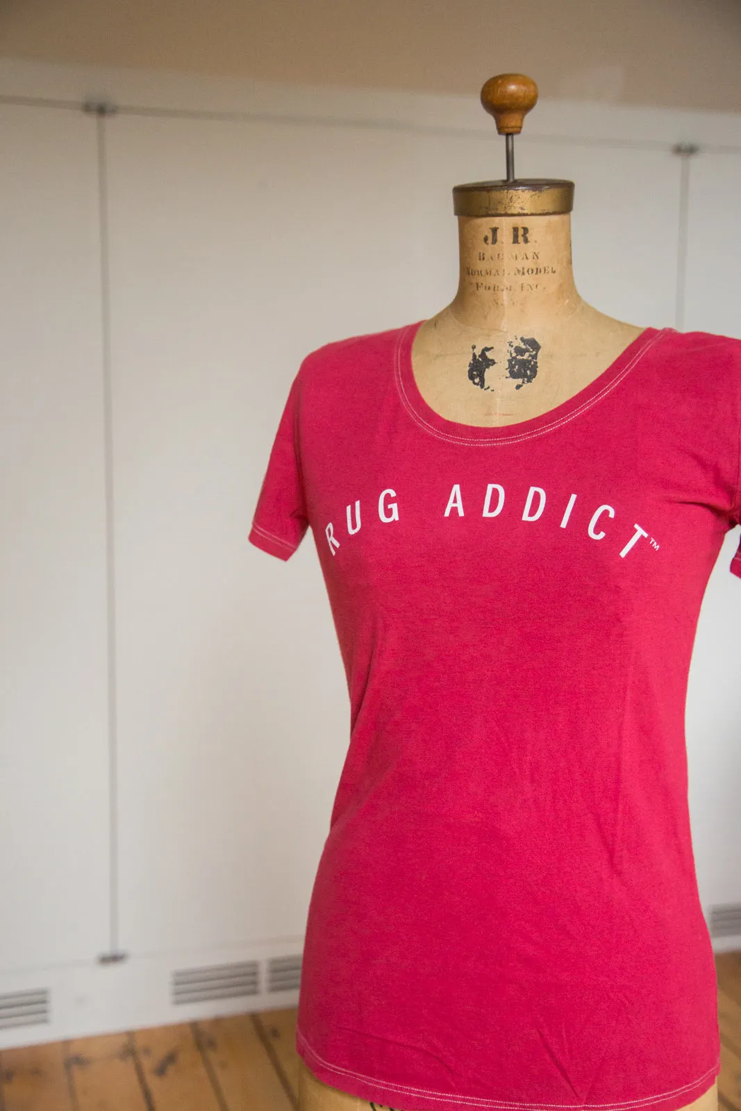 Women's Watermelon Block Letter Fine Scoop Neck T-Shirt (Contrast Stitch)