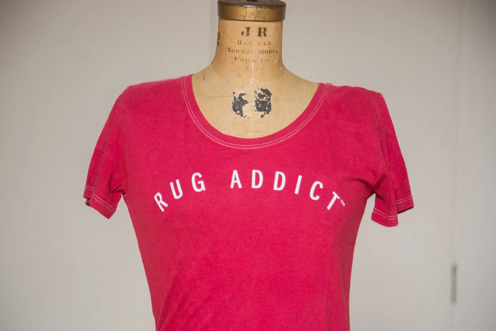 Women's Watermelon Block Letter Fine Scoop Neck T-Shirt (Contrast Stitch)