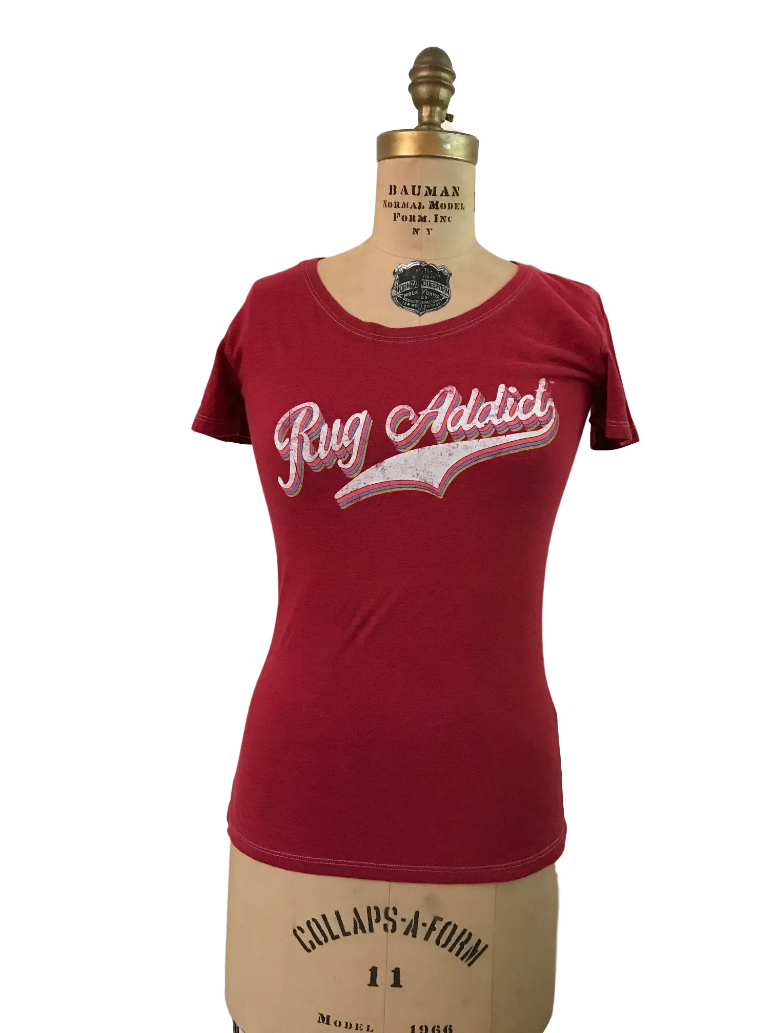 Women's Watermelon Retro Letter Fine Scoop Neck T-Shirt (Contrast Stitch)