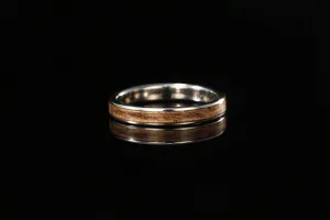 WOMEN'S WHISKEY BARREL WOOD WHITE GOLD BAND