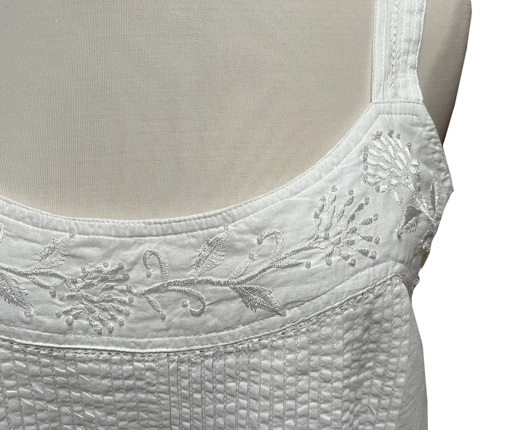 Women's White Cotton Nightgown and Robe Set