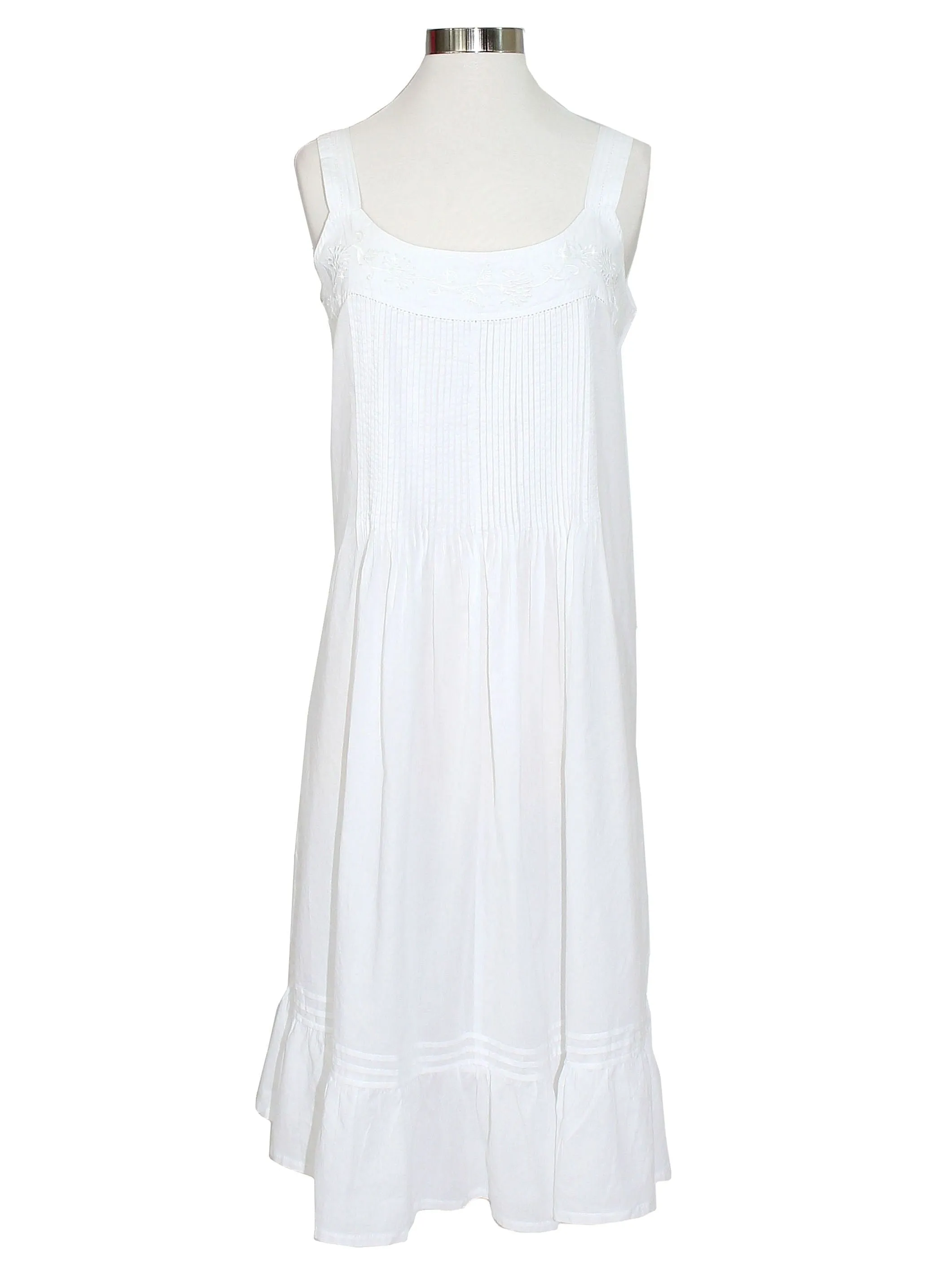 Women's White Cotton Nightgown and Robe Set