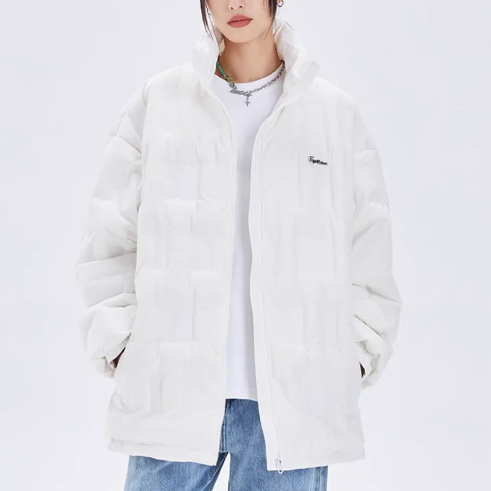 Women's White Zipper Down Jacket