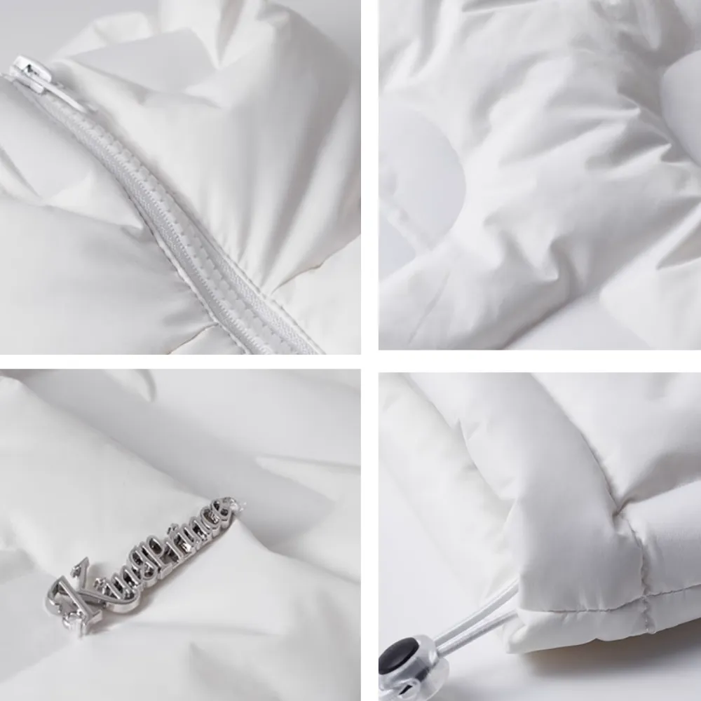 Women's White Zipper Down Jacket