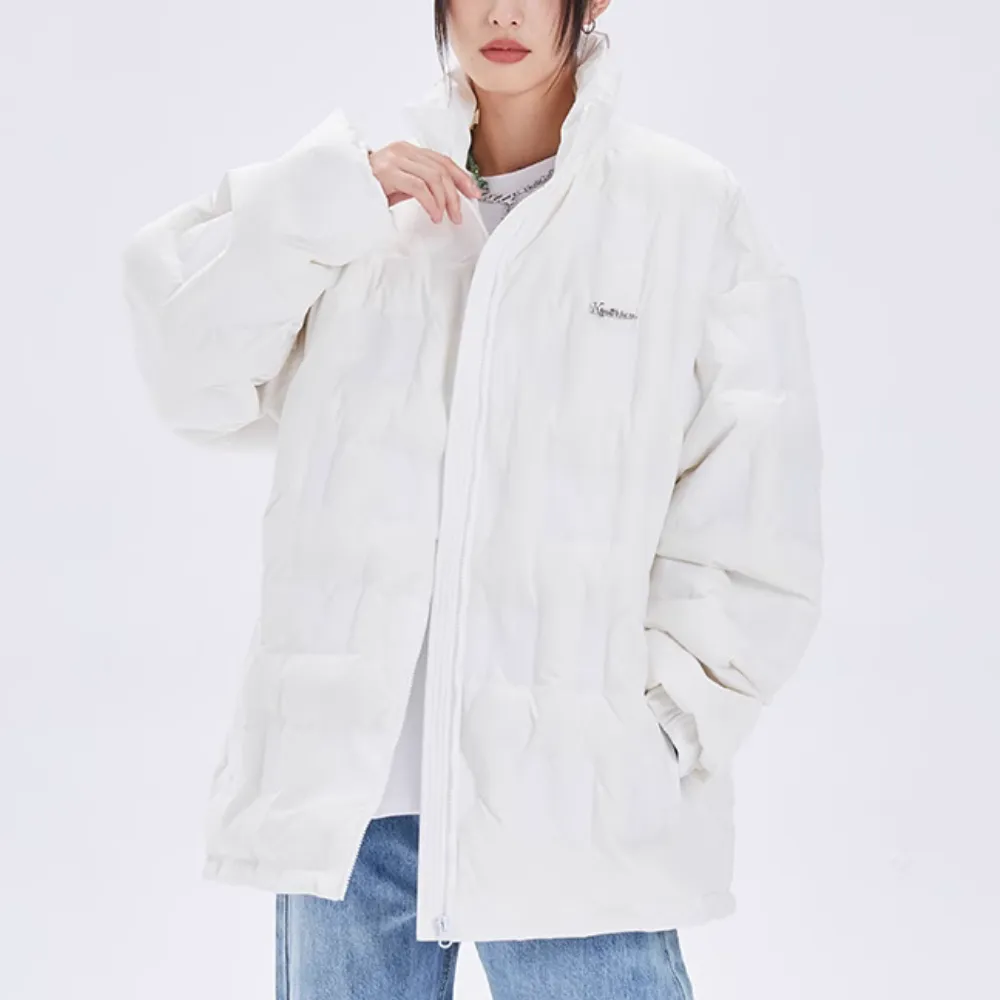 Women's White Zipper Down Jacket