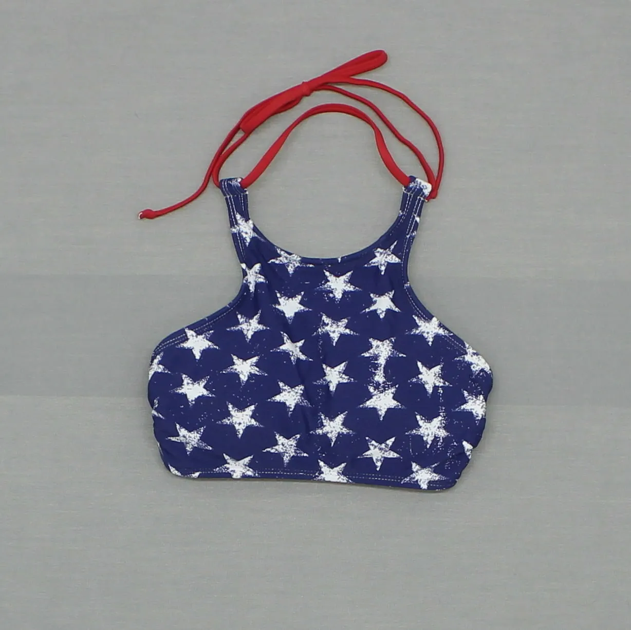 Xhilaration Women's US Flag High Neck Bikini Swim Top