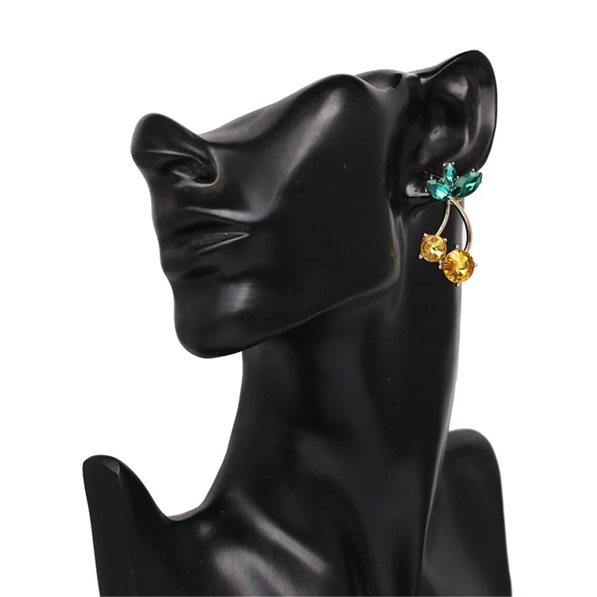Yellow & Green Cherry Drop Earrings