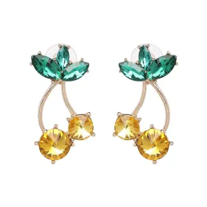 Yellow & Green Cherry Drop Earrings