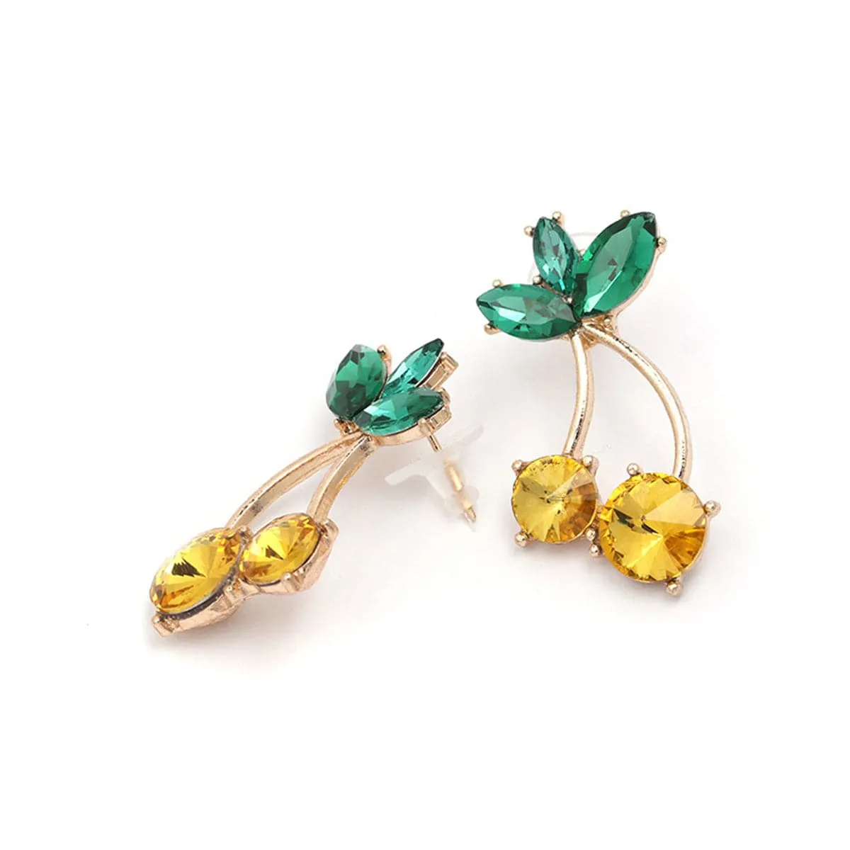 Yellow & Green Cherry Drop Earrings