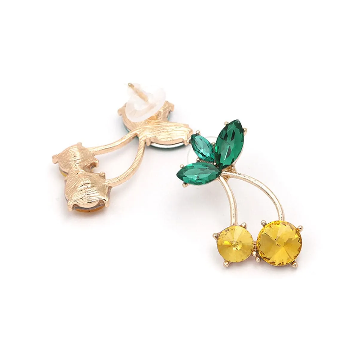 Yellow & Green Cherry Drop Earrings