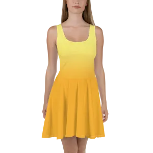 Yellow Gradient Women's Skater Dress