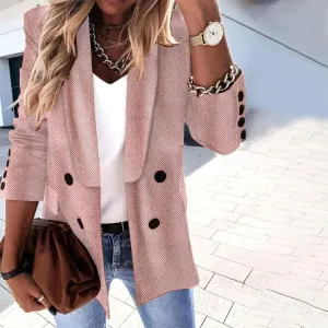 Yessica® | Popular simple blazer jacket with lapels and long sleeves