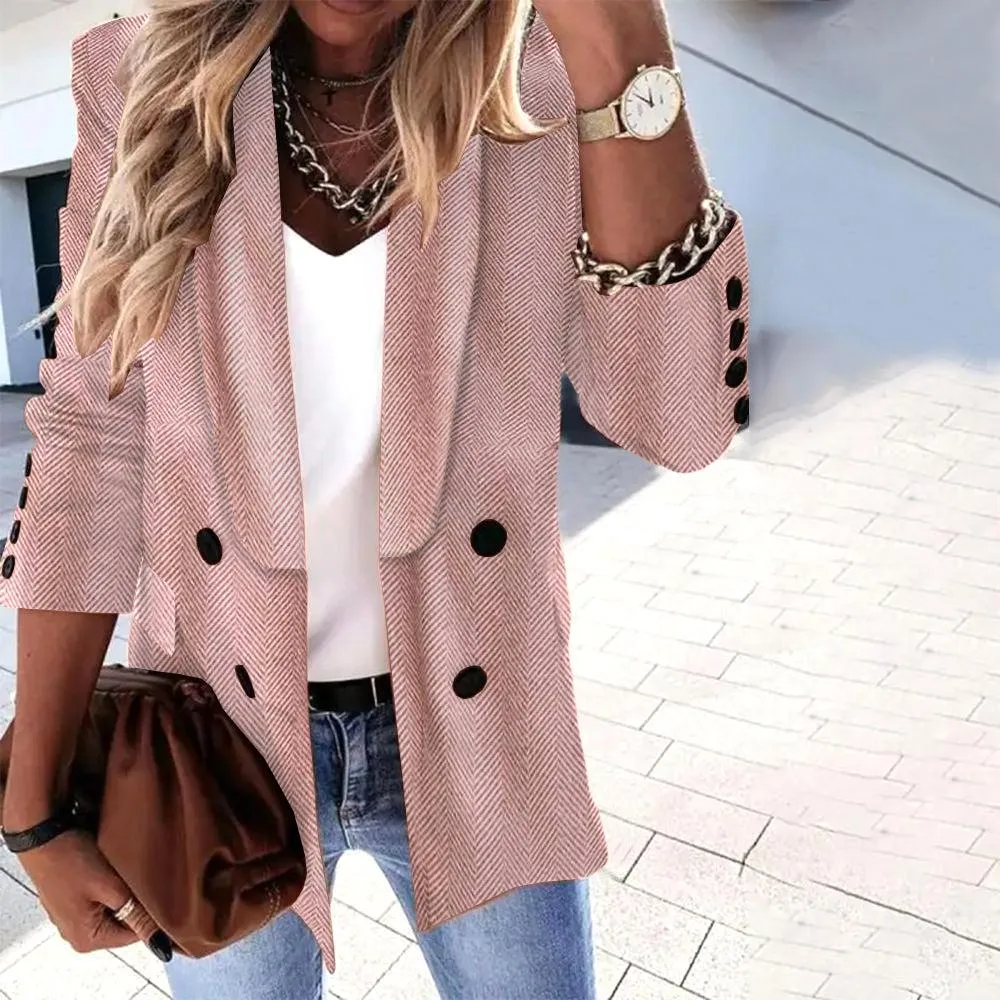 Yessica® | Popular simple blazer jacket with lapels and long sleeves