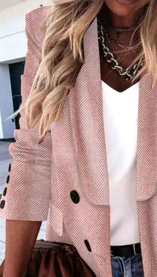 Yessica® | Popular simple blazer jacket with lapels and long sleeves