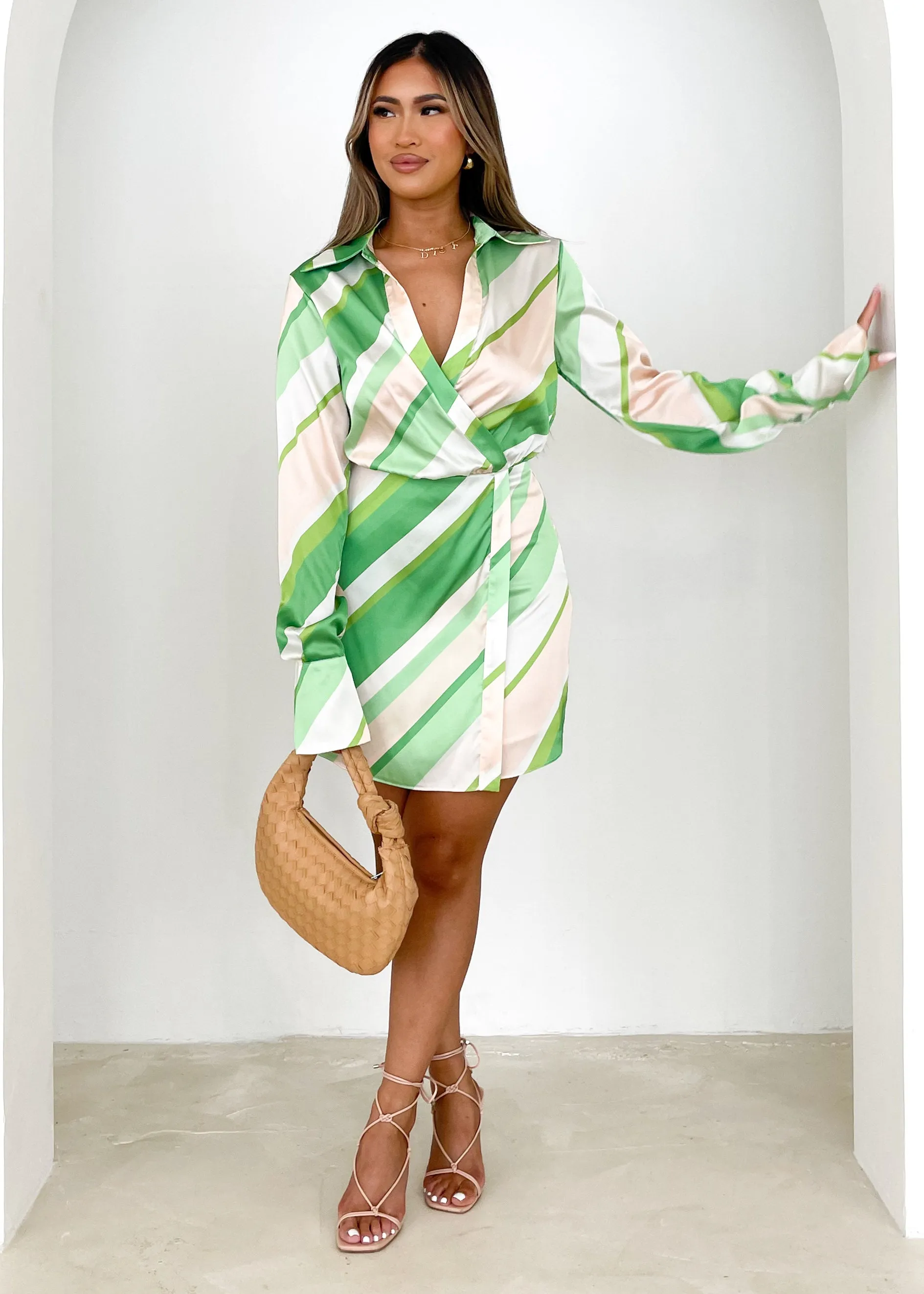 Zoriana Mini Dress - Green Splice